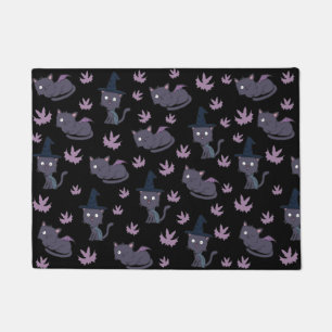 Halloween Cat and Bat Pattern Doormat
