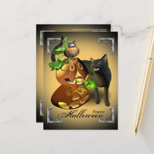 Halloween Cat and Mouse Games Postcard