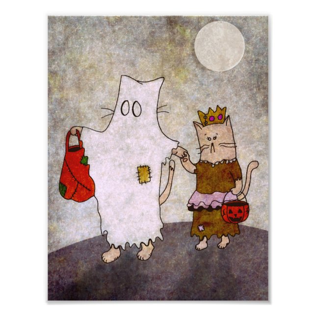 Halloween Cat Art Poster (Front)