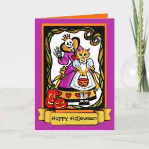 Halloween Cat as Alice Card