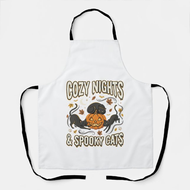 Halloween Cat Autumn Magic Apron (Front)