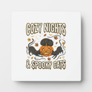 Halloween Cat Autumn Magic Plaque