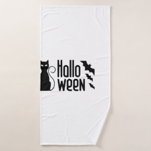 halloween cat bath towel