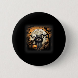 Halloween Cat Black Cat Halloween Scary Cat Angry  6 Cm Round Badge