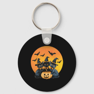 Halloween Cat Black Cat Halloween Scary Cat Angry  Key Ring
