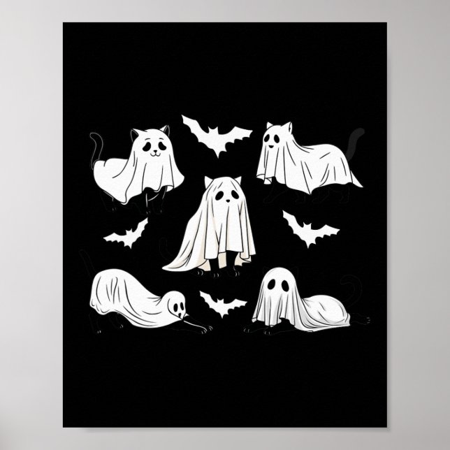 Halloween Cat Black Cat Halloween Scary Cat Angry  Poster (Front)