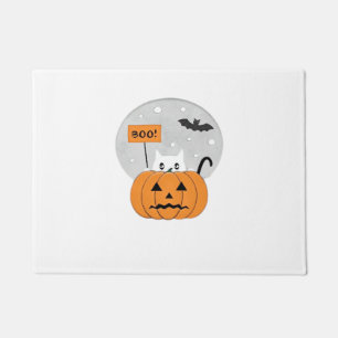 Halloween Cat Boo Illustration Classic T-Shirt Doormat