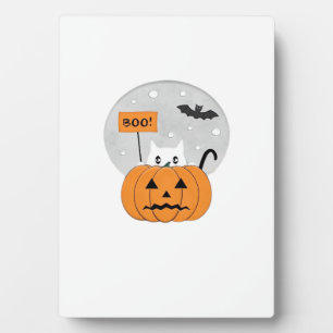 Halloween  Cat  Boo  Illustration Classic T-Shirt Plaque