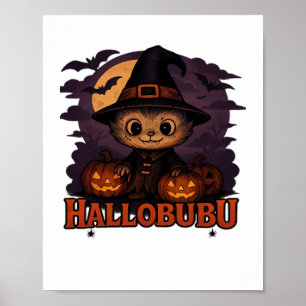Halloween Cat Boo Illustration Classic T-Shirt Poster