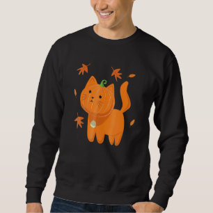Halloween Cat Cat Pumpkin Jack O Lantern Sweatshirt