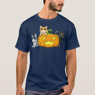 Halloween Cat Cats Pumpkin T-Shirt