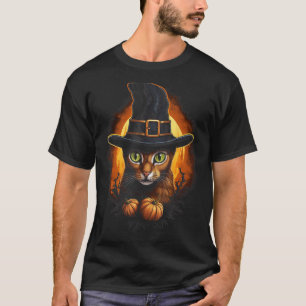 Halloween Cat Costume Party Spooky Kitten Pumpkin  T-Shirt