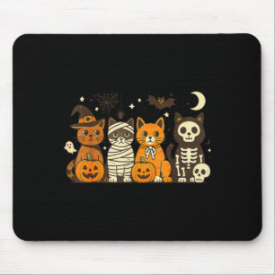 Halloween Cat Costumes Ghost Witch Mummy Men Women Mouse Pad