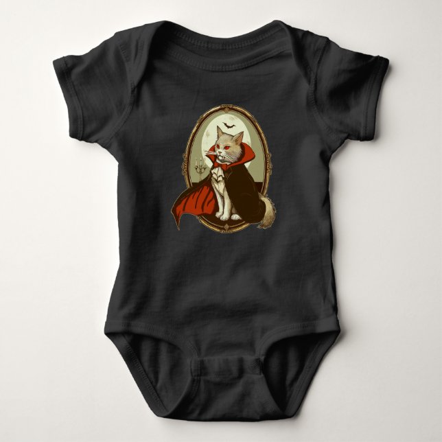 Halloween Cat, Count Catula Baby Bodysuit (Front)