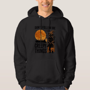 Halloween Cat Creepy Things Funny Witch_1 Hoodie