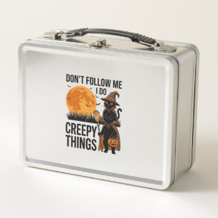Halloween Cat Creepy Things Funny Witch_1 Metal Lunch Box