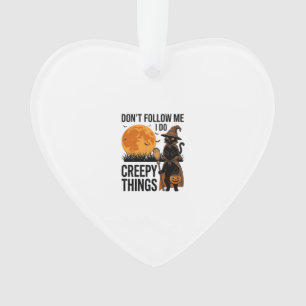 Halloween Cat Creepy Things Funny Witch_1 Ornament