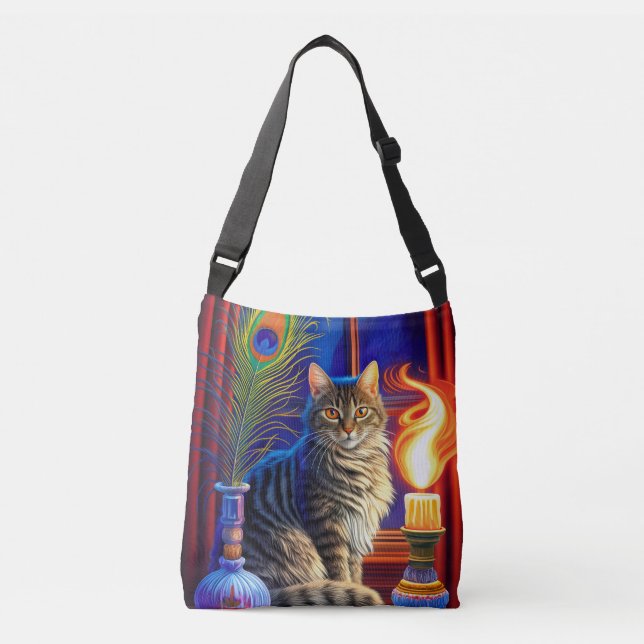 Halloween Cat Crossbody Bag (Front)