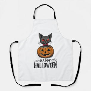 Halloween Cat Cute Pumpkin Vintage Spooky_1 Apron
