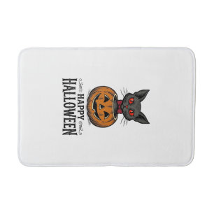 Halloween Cat Cute Pumpkin Vintage Spooky_1 Bath Mat