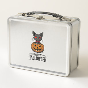 Halloween Cat Cute Pumpkin Vintage Spooky_1 Metal Lunch Box