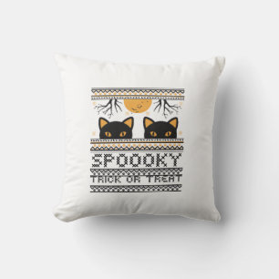 Halloween-Cat Eyes Spooky Trick or Treat Trendy Gr Cushion