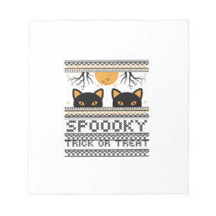 Halloween-Cat Eyes Spooky Trick or Treat Trendy Gr Notepad