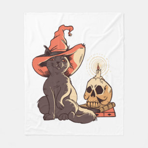 Halloween cat fleece blanket