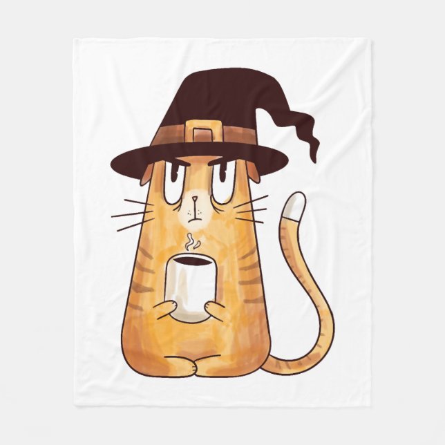 Halloween cat                              fleece blanket (Front)