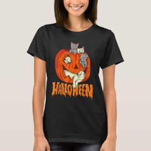 Halloween Cat Ghost Black Cat Spooky Season 3 T-Shirt