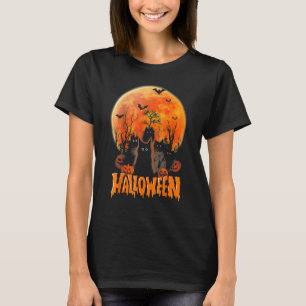 Halloween Cat Ghost Black Cat Spooky Season T-Shirt