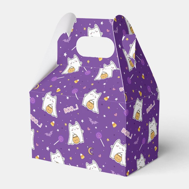 Halloween Cat Ghost Favour Boxes (Front Side)