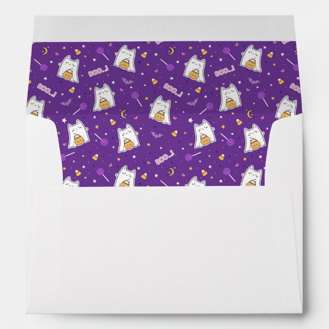 Halloween Cat Ghost Interior Envelope (Back (Bottom))