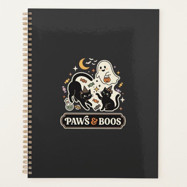 Halloween Cat Ghost Magic Planner (Front)
