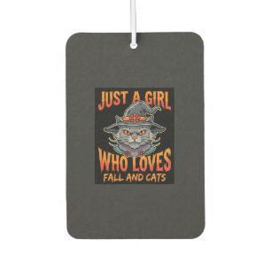 Halloween Cat Girl Witch Hat Fall Design Car Air Freshener