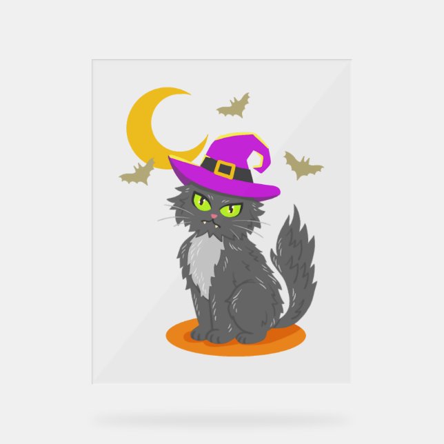Halloween Cat Halloween Costume Acrylic Sign (Front)