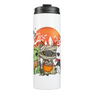 Halloween Cat Halloween Costume Thermal Tumbler