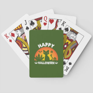 Halloween Cat Happy Halloween Birthday Playing Cards