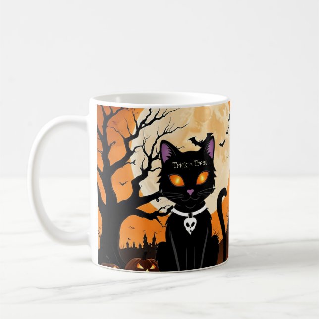 Halloween Cat (Happy Halloween , Gift for family ) Coffee Mug (Left)