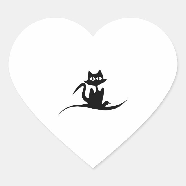 Halloween cat heart sticker (Front)