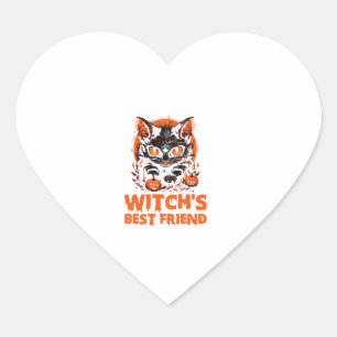 Halloween Cat Heart Sticker