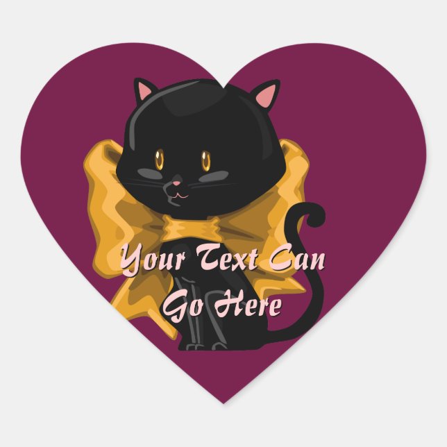 Halloween Cat Heart Stickers (Front)