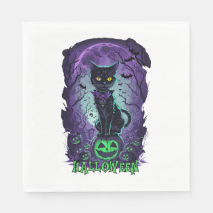 halloween cat hokus pokus napkin