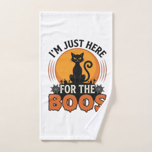 Halloween Cat I’m Just Here for the Boos Hand Towel