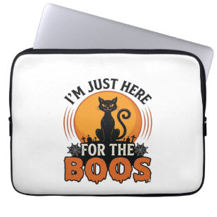 Halloween Cat I’m Just Here for the Boos Laptop Sleeve