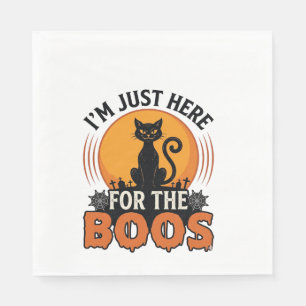 Halloween Cat I’m Just Here for the Boos Napkin
