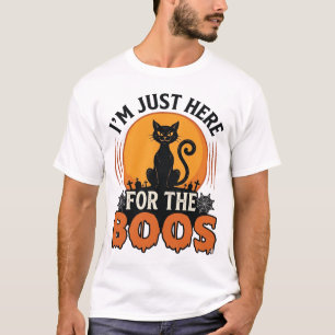 Halloween Cat I’m Just Here for the Boos T-Shirt