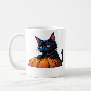 Halloween Cat in Enchanted Pumpkin Patch Classic T Coffee Mug