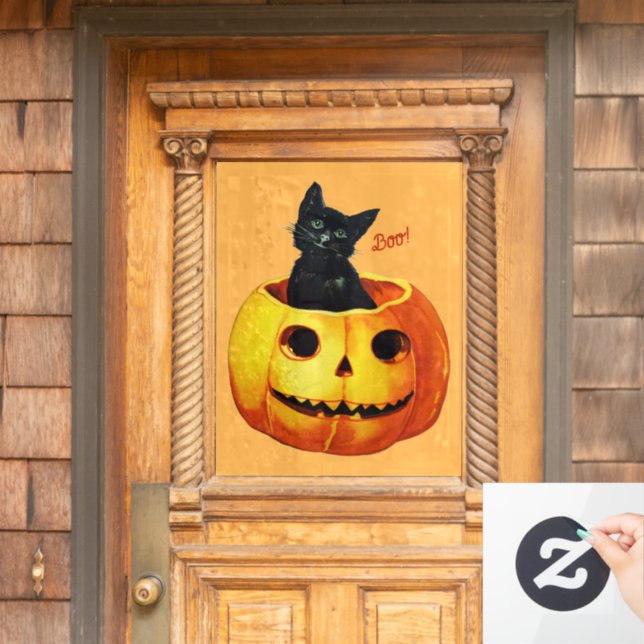 Halloween Cat in Pumpkin (Home Door)