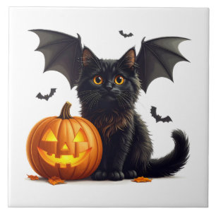 Halloween Cat Kitchen Tile